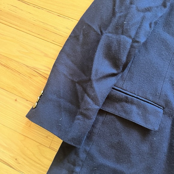 Stanley Blacker Double Breasted Blue Blazer 46R‎ Missing One Button - Picture 9 of 9